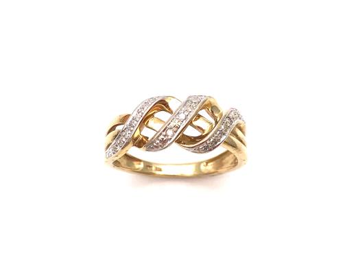 9ct Yellow Gold Diamond Pave Ring