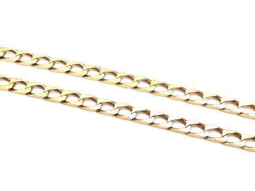 9ct Yellow Gold Flat Curb Chain 19 inch