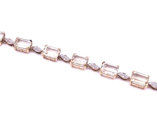 9ct Hiddenite & Diamond Bracelet