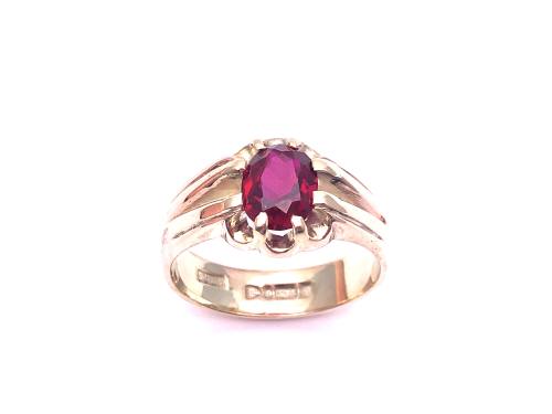 9ct Rose Gold Synthetic Ruby Ring