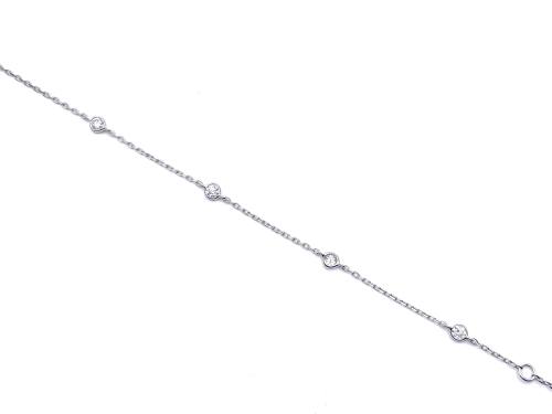 18ct White Gold Raindrop Diamond Bracelet