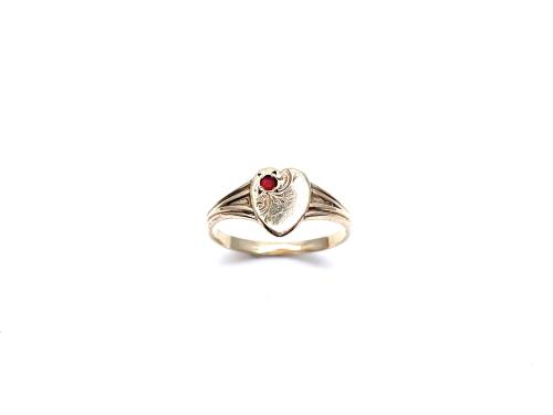 9ct Yellow Gold Heart Signet Ring