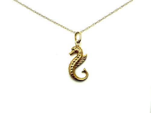 9ct Seahorse Pendant & Chain