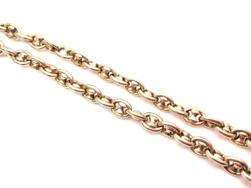 An Old 9ct Yellow Gold Fancy Chain 17 inches