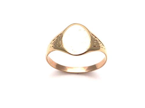 9ct Yellow Gold Plain Oval Signet Ring