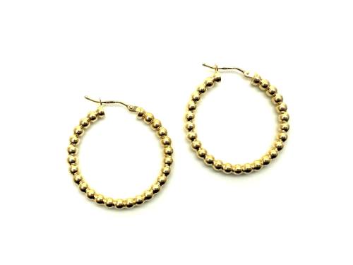 9ct Yellow Gold Bubble Hoop Earrings