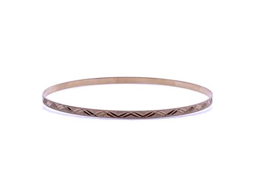 9ct Yellow Gold Patterned Bangle