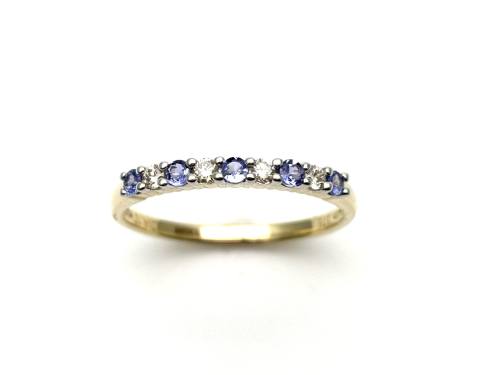 9ct Tanzanite & Diamond Eternity Ring 0.10ct