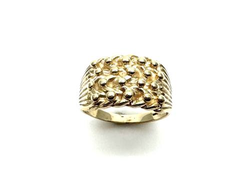 9ct Yellow Gold 4 Row Keeper Ring