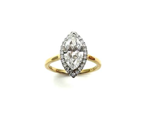 18ct Laboratory Grown Marquise Cut Diamond Ring