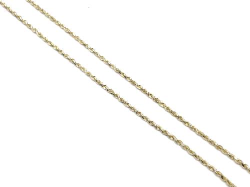 9ct Yellow Gold Rope Chain 20 inch