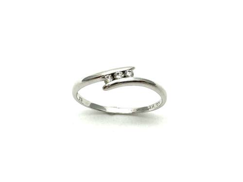 9ct White Gold Diamond 2 Stone Ring