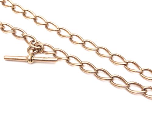 9ct Rose Gold Single Albert Chain 11 inc