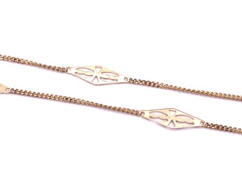 9ct Yellow Gold Curb Fancy Chain