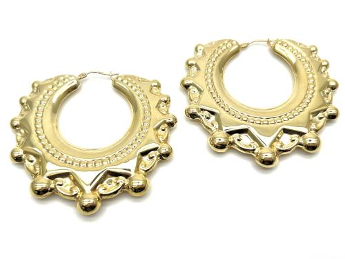 9ct Yellow Gold Creole Hoop Earrings