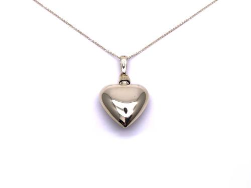 9ct Yellow Gold Heart Ashes Locket & Chain