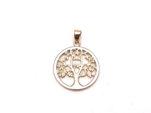 9ct 2 Colour Gold Tree Of Life Pendant