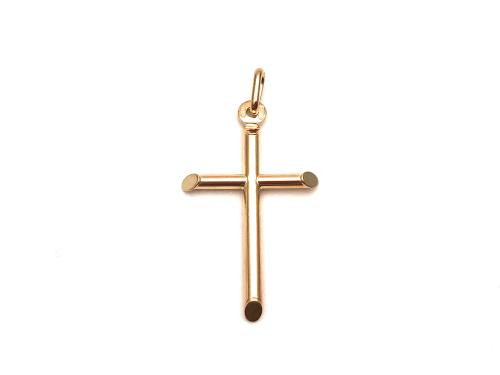 9ct Yellow Gold Plain Cross 32x18mm