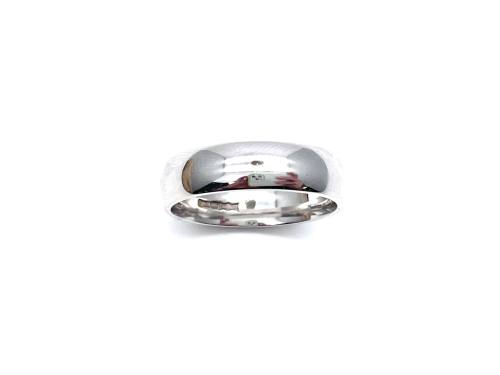 18ct White Gold Plain Wedding Ring 6mm