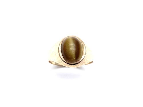 9ct Yellow Gold Tigers Eye Ring