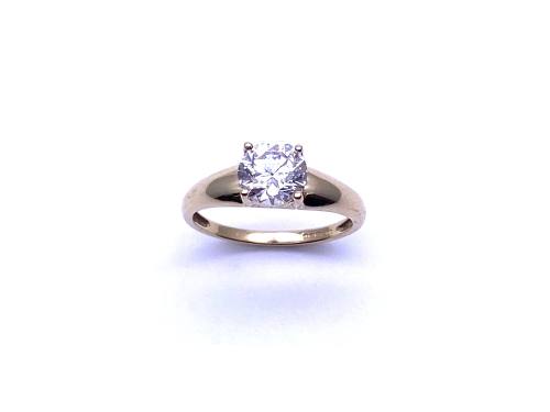 9ct Yellow Gold CZ Solitaire Ring