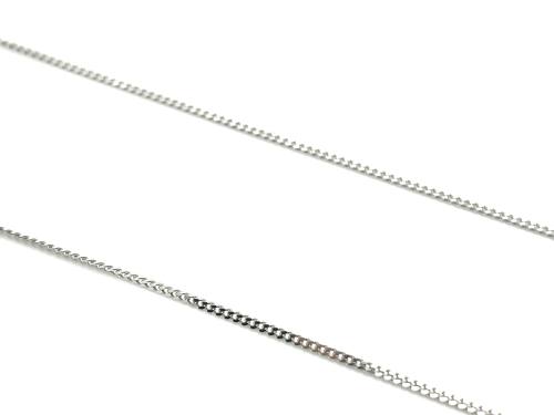 9ct White Gold Fine Curb Chain 18 inch