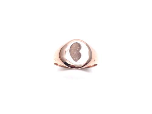 9ct Rose Gold Signet Plain Ring