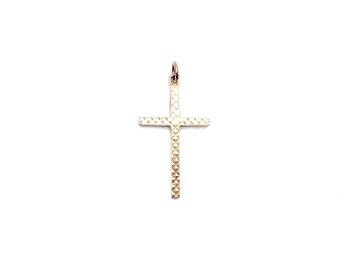 9ct Yellow Gold Patterned Cross