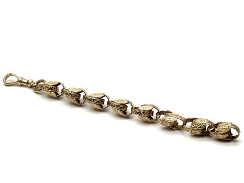 9ct Yellow Gold Tulip Bracelet 10 inch