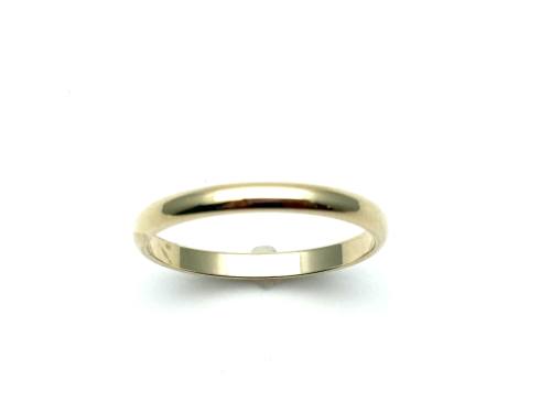 9ct Yellow Gold Plain D Shape Wedding Ring 2mm