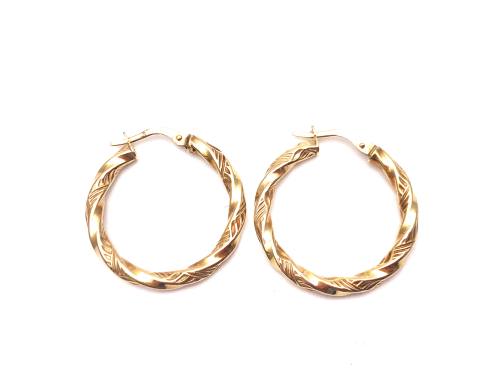 9ct Yellow Gold Twisted Earrings