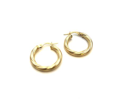 9ct Yellow Gold Twisted Hoop Earrings