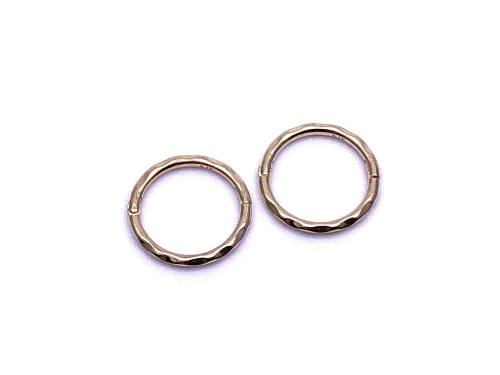 9ct Yellow Gold Patterned Hinged Sleepers 10mm