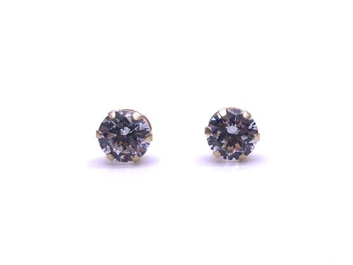 9ct Yellow Gold CZ Stud Earrings 5mm