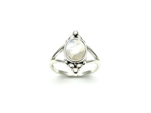 Silver Oval Catalina Moonstone Ring