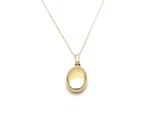 9ct Yellow Gold Oval Ashes Locket & Chain