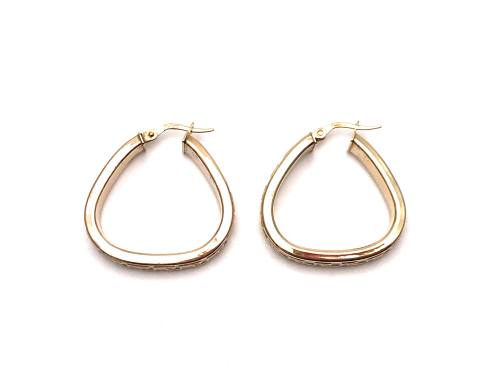 9ct Yellow Gold Greek Key Hoop Earrings