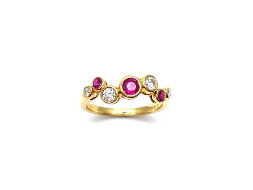 18ct Yellow Gold Ruby & Diamond Eternity Ring