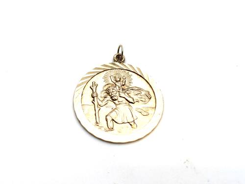 9ct Yellow Gold St Christopher Pendant