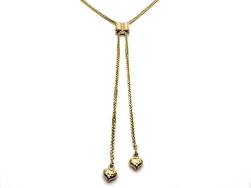 9ct Yellow Gold Lariat Spiga Necklet