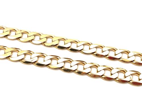 9ct Yellow Gold Flat Curb Chain 20 inch