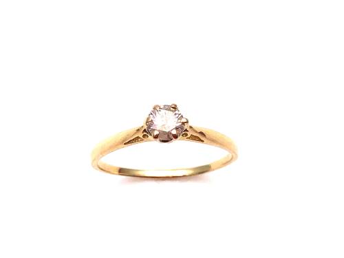 18ct Yellow Gold Diamond Solitaire Ring