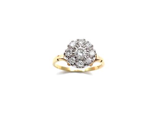 18ct Yellow Gold Diamond Cluster Ring