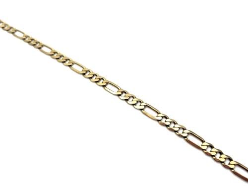 9ct Yellow Gold Figaro Bracelet 7 3/4