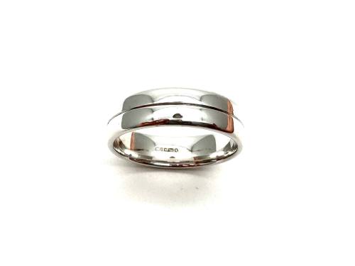 18ct White Gold Patterned Wedding Ring