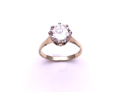 9ct Yellow Gold CZ Solitaire Ring