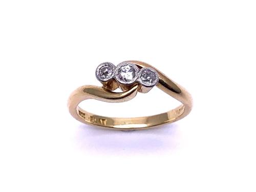 18ct Yellow Gold Diamond 3 Stone Ring