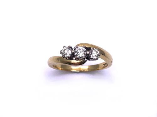 18ct Yellow Gold Diamond 3 Stone Ring