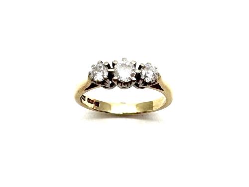 9ct Yellow Gold Diamond 3 Stone Ring