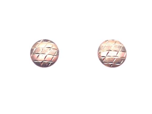 9ct 3 Colour Button Stud Earrings